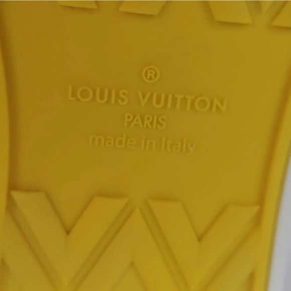 Louis Vuitton leather sneakers with red, blue, and white pattern. - Picture 2 of 14